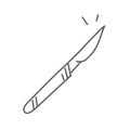 Scalpel knife vector doodle icon isolated on white, hand drawn sketchy style Royalty Free Stock Photo