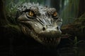 Scaly alligator head. Generate Ai