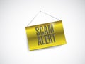 Scam alert hanging banner illustration design