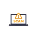 Scam alert icon on white Royalty Free Stock Photo