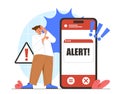 Scam alert notification vector concept Royalty Free Stock Photo