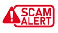 SCAM alert red stamp text on white Royalty Free Stock Photo