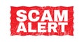 SCAM alert red stamp text on white, vector graphic Royalty Free Stock Photo