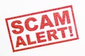 Scam alert - red text stamp Royalty Free Stock Photo