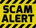 Scam alert sign yellow Royalty Free Stock Photo