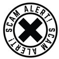 Scam alert stamp on white Royalty Free Stock Photo