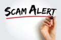 Scam Alert text quote, concept background Royalty Free Stock Photo