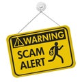 Scam alert warning sign over white Royalty Free Stock Photo