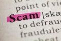 Definition of the word Scam