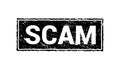 Scam grunge black stamp. Scam square sign label isolated Royalty Free Stock Photo