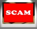 Scam Screen Shows Swindles Hoax Deceit And Fraud