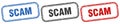 scam square isolated sign set. scam stamp. Royalty Free Stock Photo