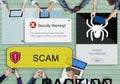 Scam Virus Internet Network Security System Concept