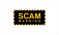 Scam Warning yellow tape icon logo vector illustration monogram