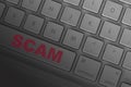 SCAM word written on computer keyboard keys Royalty Free Stock Photo