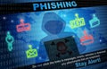 Phishing Alert Background. Hacker and Cyber criminals phishing stealing personal information