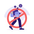 Scammer or hacker stealing money, flat vector illustration