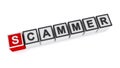 Scammer word block on white Royalty Free Stock Photo