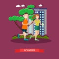 Scamper vector illustration in flat style Royalty Free Stock Photo