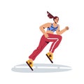 Scamper woman vector illustration. Female runner