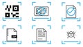 Set of different scan icons. Royalty Free Stock Photo