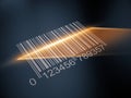 Scan barcode with the laser strip Royalty Free Stock Photo