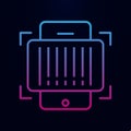Scan barcode with phone nolan icon. Simple thin line, outline vector of web icons for ui and ux, website or mobile application