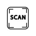 scan button icon linear vector graphics sign Royalty Free Stock Photo
