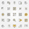 scan code colorful icons set - vector code scanning creative signs Royalty Free Stock Photo