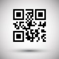 scan code vector icon with round shadow Royalty Free Stock Photo