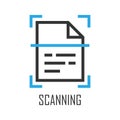 Scan document icon in flat style. Recognize text vector illustration on isolated background. File scanner sign business concept