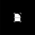 Scan document icon isolated on dark background