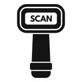 Scan face label icon simple vector. Cellular device smart