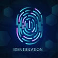 Scan fingerprint biometric identity concept