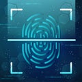 Scan fingerprint biometric identity concept