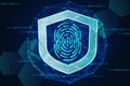 Scan fingerprint biometric identity concept