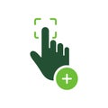 Scan Fingerprint Password to Access Silhouette Icon. Add Touch ID to the Smartphone Color Pictogram. Scanner Human
