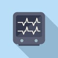 Scan heartrate monitor icon flat vector. General evaluation Royalty Free Stock Photo