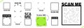 Scan me frames set, vector icons with CTA Royalty Free Stock Photo