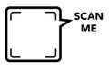 Scan me icon. Scan me frame with arrows and black square border. Royalty Free Stock Photo