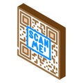 scan me product label caution isometric icon vector illustration Royalty Free Stock Photo
