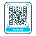 Scan me QR code design. QR code for payment, text transfer with scan me button. Vector illustration Royalty Free Stock Photo
