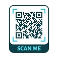 Scan me QR code design. QR code for payment, text transfer with scan me button. Vector illustration Royalty Free Stock Photo