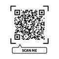 Scan me QR code design. QR code for payment, text transfer with scan me button. Vector illustration Royalty Free Stock Photo
