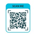 Scan me QR code design. QR code for payment, text transfer with scan me button. Vector illustration Royalty Free Stock Photo