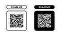 Vector QR Code Symbols For Scanning. Scan Me QR Code Icon Symbols Royalty Free Stock Photo