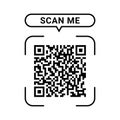 Vector QR Code Symbols For Scanning. Scan Me QR Code Icon Symbols Royalty Free Stock Photo