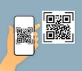 Scan Me. QR code scan for smartphone. QR code for mobile app, payment and phone. Vector illustration. Royalty Free Stock Photo