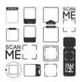 Scan me sign collection vector flat illustration. Barcode, qrcode Royalty Free Stock Photo
