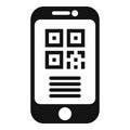 Scan phone code icon simple vector. Bar code smart